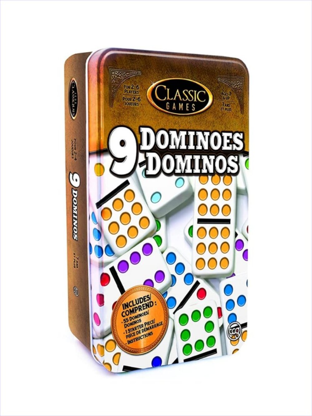 TCG Toys Double 9 Dominoes Game with Tin Case New Sealed For Age 7+
